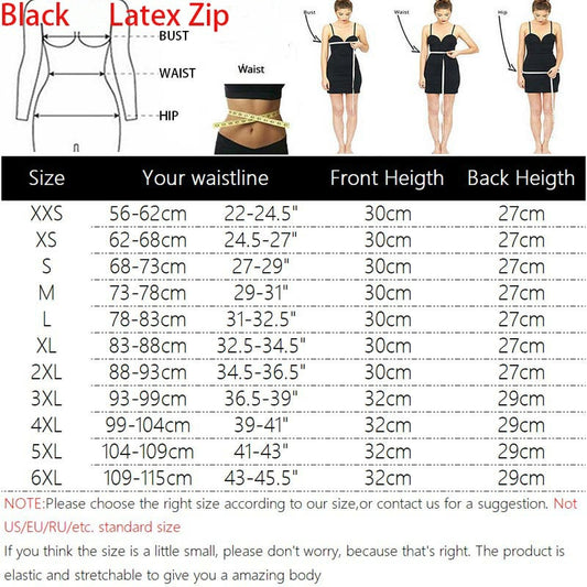 XXS-6XL Corset Body Shaper Latex Waist Trainer Cincher Zipper Underbust Weight Loss Slimming Shapewear Hourglass Belt Women Plus