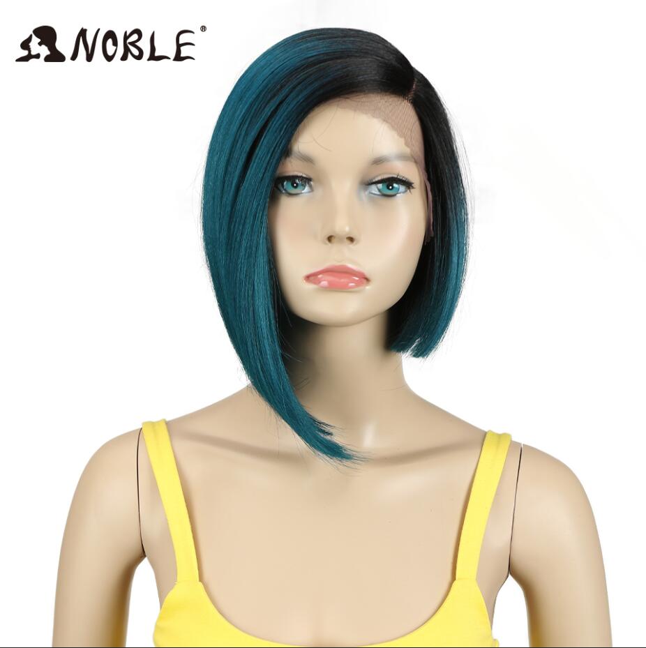 Noble Wigs For Women Synthetic Lace Wig Straight Short Wig 12" Ombre Blonde Wig Synthetic Lace Wig Cosplay Blonde Lace Wig