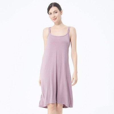 Women's night dress fashion sexy backless nightgown plus size bottoming ladies home wear nightshirt cross strap dresses 2XL-7XL