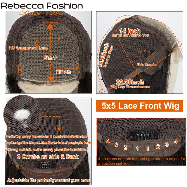 Rebecca 13x4 HD Lace Frontal Straight Hair Clearance Wig Transparen Lace Front Human Hair Wig Women's Natural Wig With BabyHair
