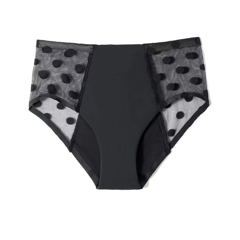 Fast Absorption Underwear Menstrual Panties Period 4 Layer Leak Proof Sexy Mesh Women's Pants Incontinence Briefs Plus Size