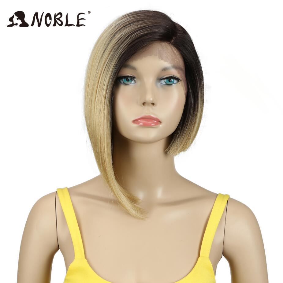 Noble Wigs For Women Synthetic Lace Wig Straight Short Wig 12" Ombre Blonde Wig Synthetic Lace Wig Cosplay Blonde Lace Wig
