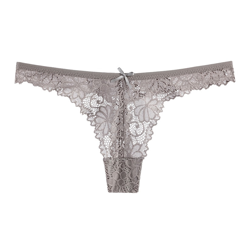 Sexy Lace Panties Women Thong Lace Breathable Low Waist Cotton Fashion Women's Hollow Embroidered Underwear Lingerie 4pcs/lot