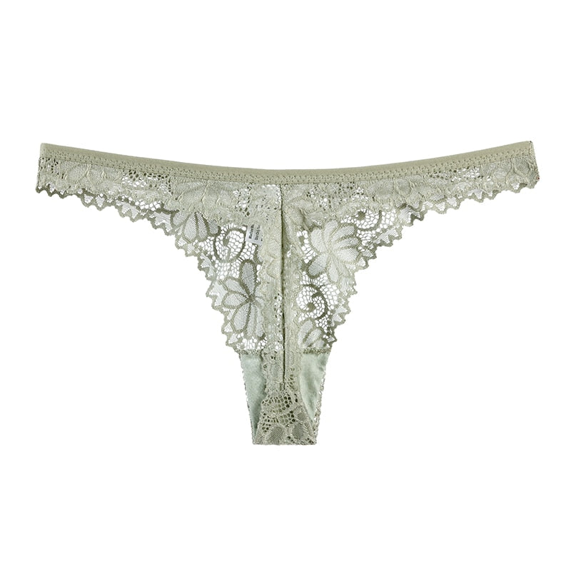Sexy Lace Panties Women Thong Lace Breathable Low Waist Cotton Fashion Women's Hollow Embroidered Underwear Lingerie 4pcs/lot