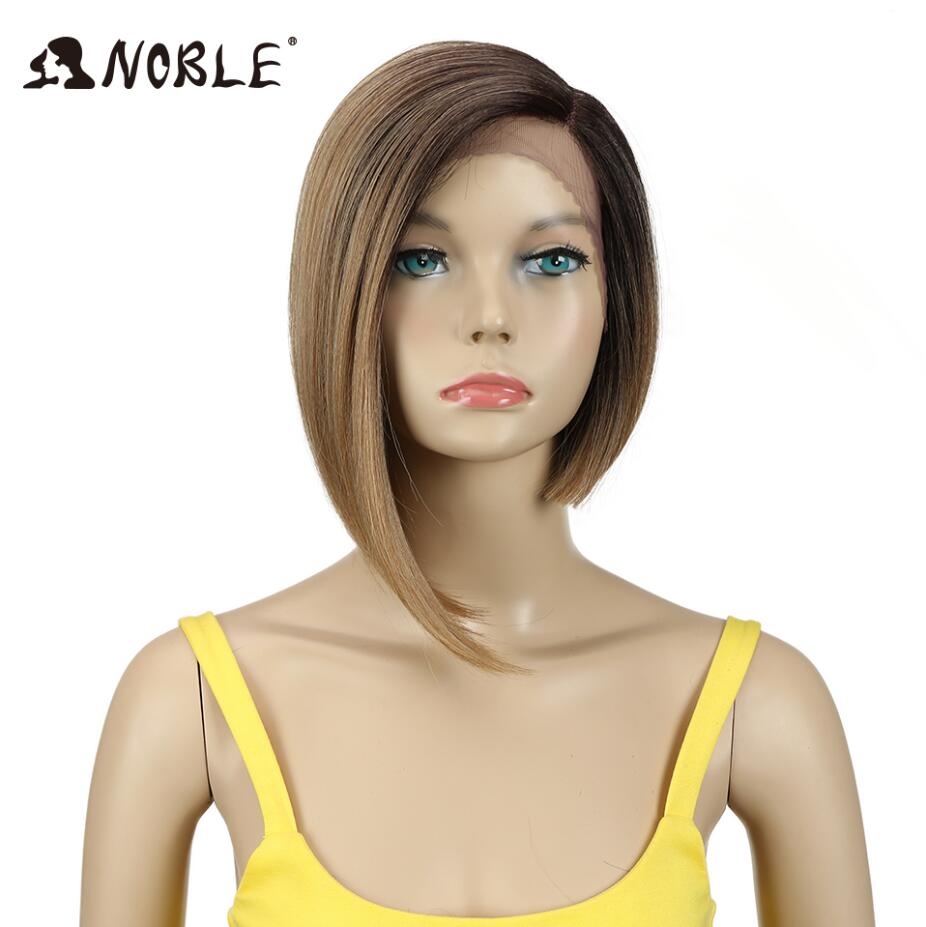 Noble Wigs For Women Synthetic Lace Wig Straight Short Wig 12" Ombre Blonde Wig Synthetic Lace Wig Cosplay Blonde Lace Wig
