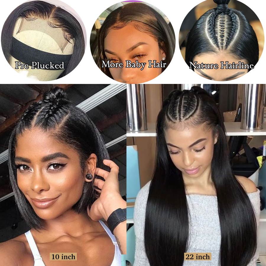 Rebecca 13x4 HD Lace Frontal Straight Hair Clearance Wig Transparen Lace Front Human Hair Wig Women's Natural Wig With BabyHair