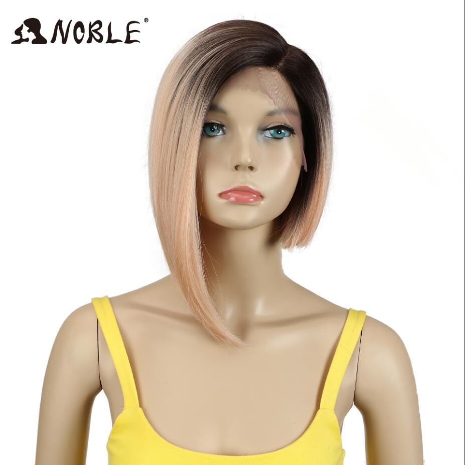 Noble Wigs For Women Synthetic Lace Wig Straight Short Wig 12" Ombre Blonde Wig Synthetic Lace Wig Cosplay Blonde Lace Wig