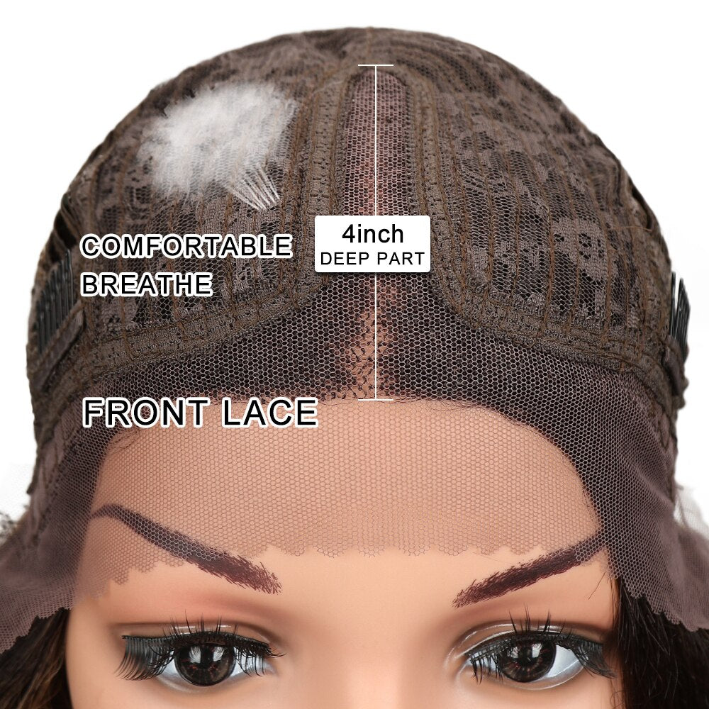Noble Wigs For Women Synthetic Lace Wig Straight Short Wig 12" Ombre Blonde Wig Synthetic Lace Wig Cosplay Blonde Lace Wig