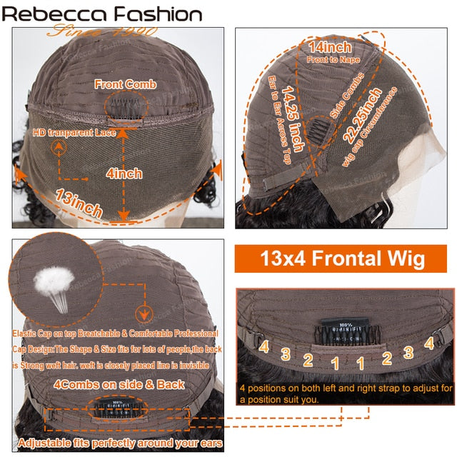 Rebecca 13x4 HD Lace Frontal Straight Hair Clearance Wig Transparen Lace Front Human Hair Wig Women's Natural Wig With BabyHair