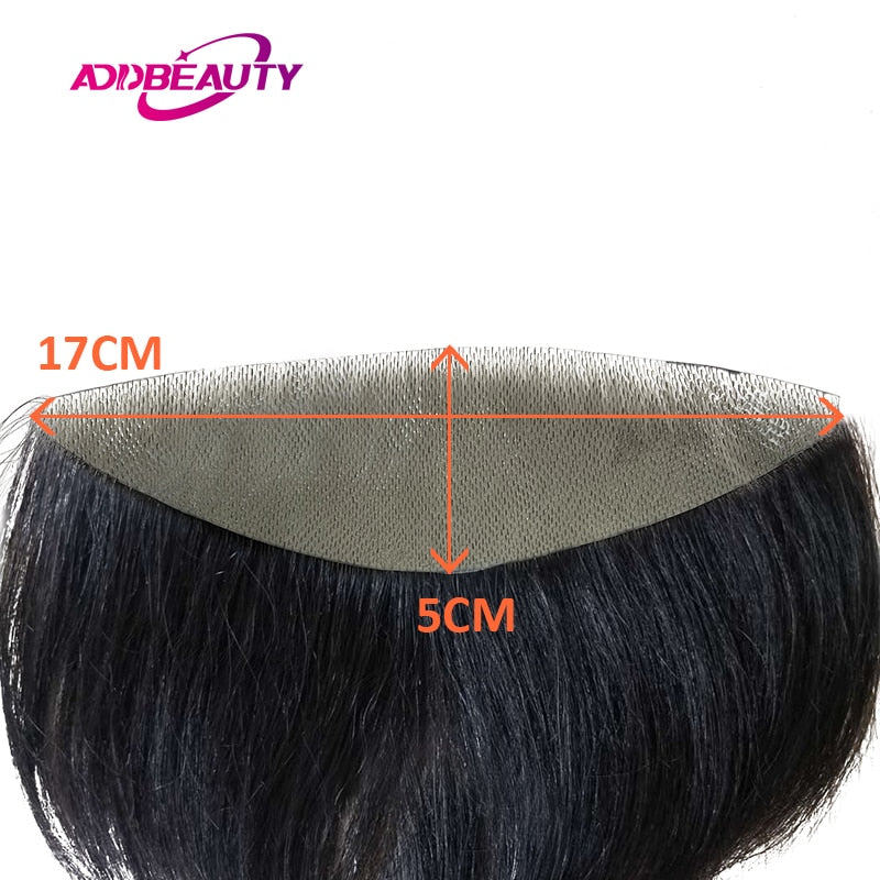 Men Toupee 100% Human Hair Piece V Loop Front Toupee for Men Thin Skin PU Men Wigs 6inch Remy Hair Replacement Natural Color