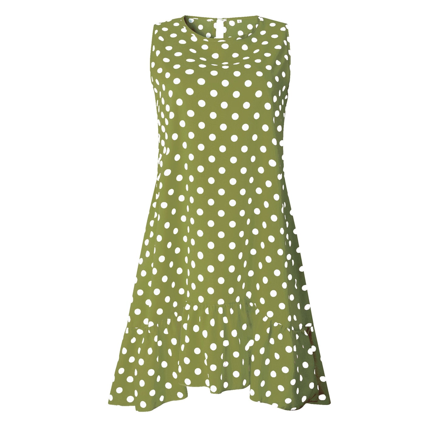 Lossky Women Summer Dress Polka Dot Chiffon Sleeveless Beach Mini Casual Yellow Sundress 2022 Fashion Plus Size Dress For Women