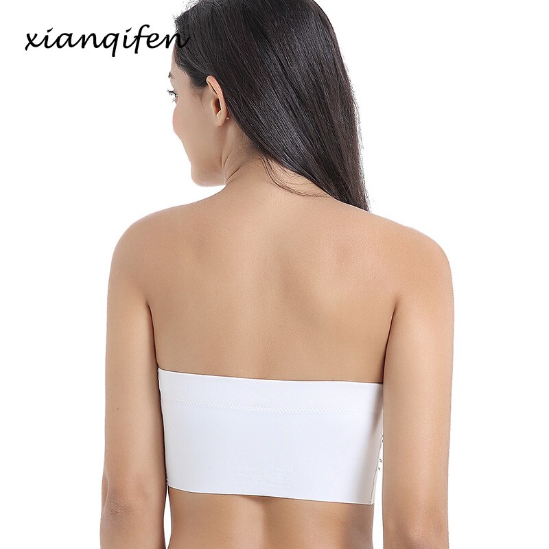 Xianqifen strapless sexy lingerie tube top bh bras for women plus size thinpadded bralette brassiere girl seamless wireless SML