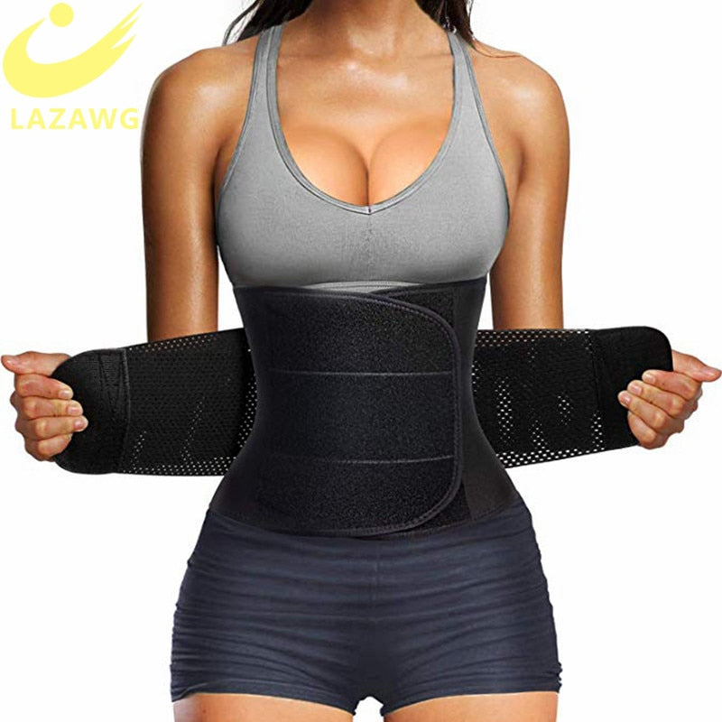 LAZAWG Women Waist Trainer Belt Tummy Control Waist Cincher Trimmer Sauna Sweat Workout Girdle Slim Belly Band Sport Girdle