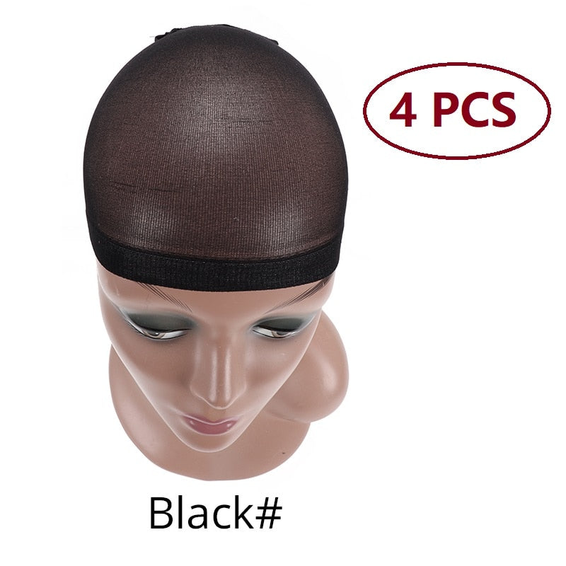 Nunify Nude Mesh Net Wig Caps With Closed End For Wigs 2Pcs/Pack Free Size Stocking Cap Red Coffee Black Begie Brown 6 Colors