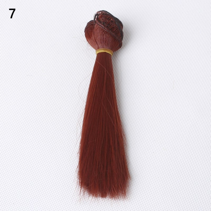 Adollya BJD Hair For Dolls DIY Doll Accessories Wigs Straight Hair High-Temperature Toys For Girls 15*100cm Tress For Dolls Hair