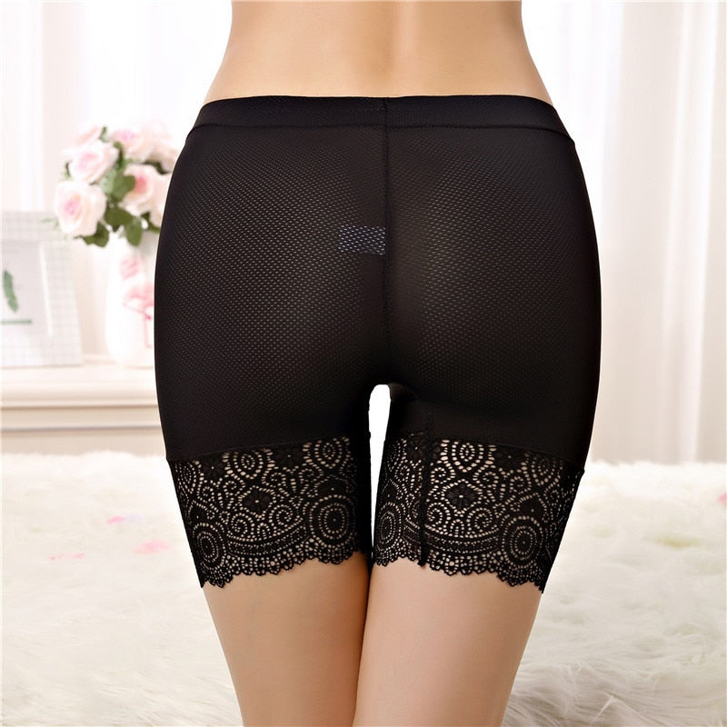 Seamless Underwear Shorts Women Soft Cotton Safety Short Pants Female Sexy Lace Black Boxers Women Plus Size Boyshort Panties