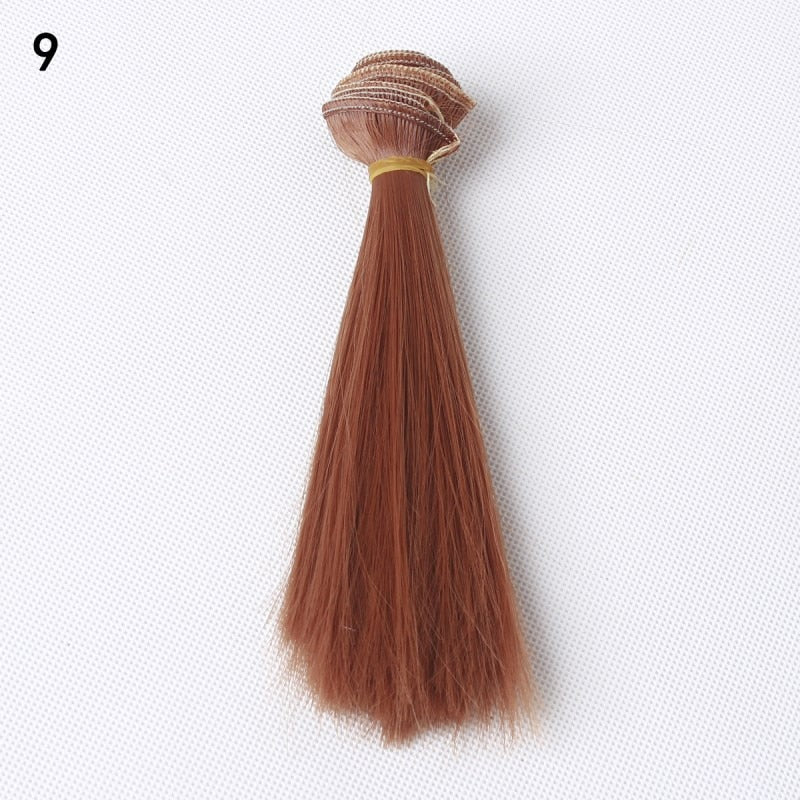 Adollya BJD Hair For Dolls DIY Doll Accessories Wigs Straight Hair High-Temperature Toys For Girls 15*100cm Tress For Dolls Hair