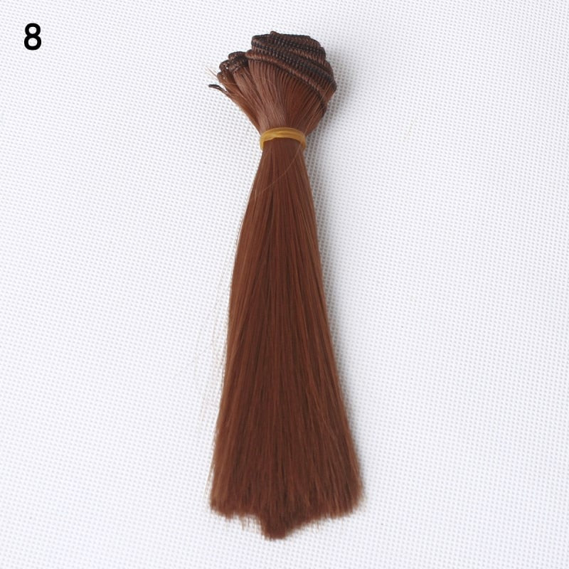 Adollya BJD Hair For Dolls DIY Doll Accessories Wigs Straight Hair High-Temperature Toys For Girls 15*100cm Tress For Dolls Hair