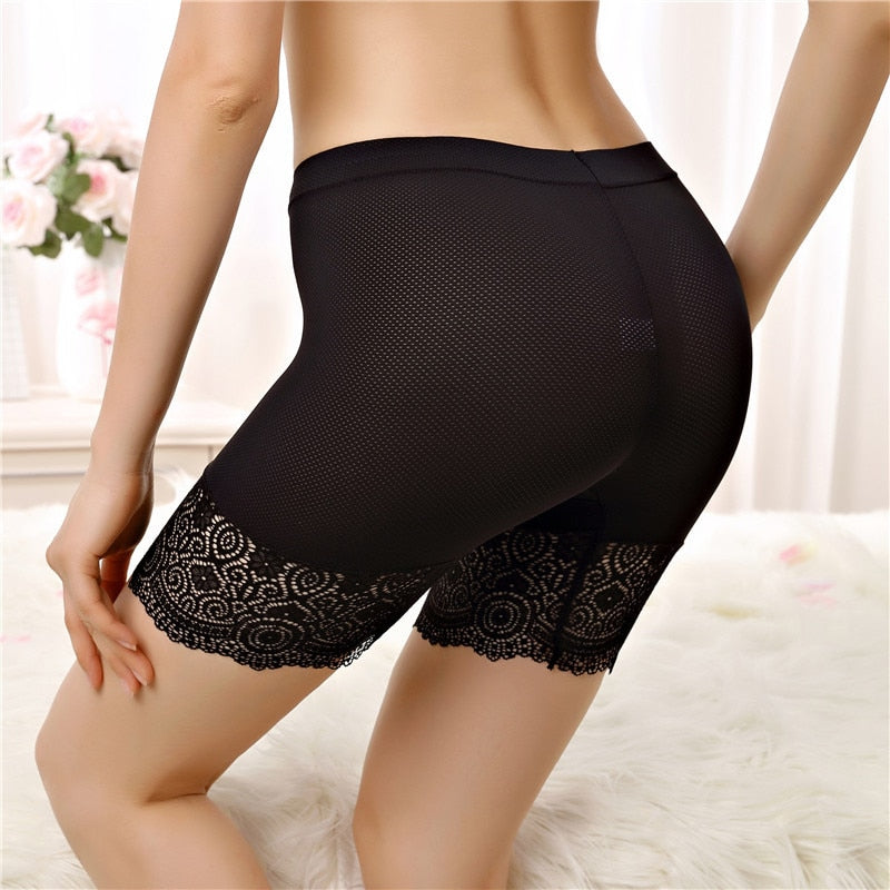 Seamless Underwear Shorts Women Soft Cotton Safety Short Pants Female Sexy Lace Black Boxers Women Plus Size Boyshort Panties