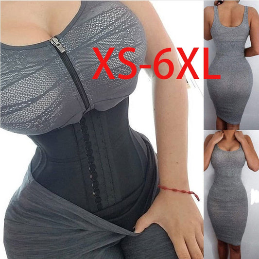 Latex Waist Trainer Corset 9 Steel Bone Shapewear Body Shaper Slimming Belt Waist Shaper Girdle Workout Tummy Control Women Plus