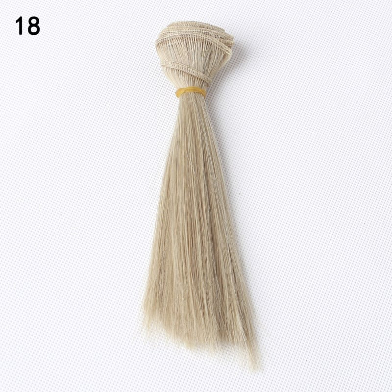 Adollya BJD Hair For Dolls DIY Doll Accessories Wigs Straight Hair High-Temperature Toys For Girls 15*100cm Tress For Dolls Hair