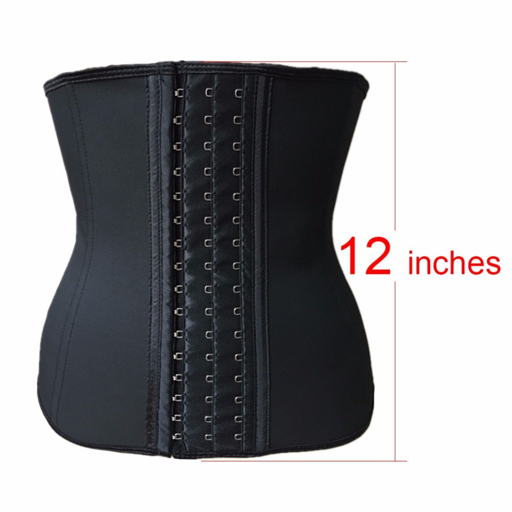 Latex Waist Trainer Corset 9 Steel Bone Shapewear Body Shaper Slimming Belt Waist Shaper Girdle Workout Tummy Control Women Plus