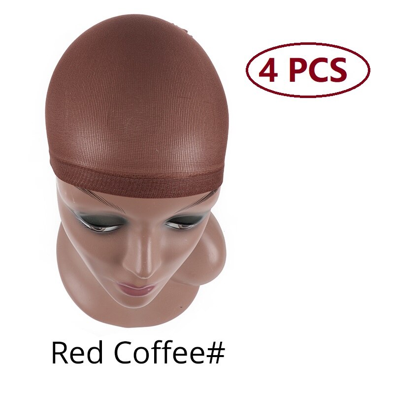 Nunify Nude Mesh Net Wig Caps With Closed End For Wigs 2Pcs/Pack Free Size Stocking Cap Red Coffee Black Begie Brown 6 Colors