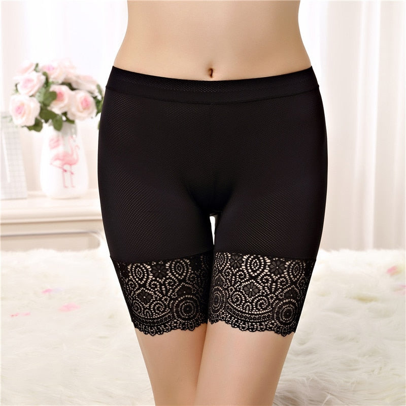 Seamless Underwear Shorts Women Soft Cotton Safety Short Pants Female Sexy Lace Black Boxers Women Plus Size Boyshort Panties