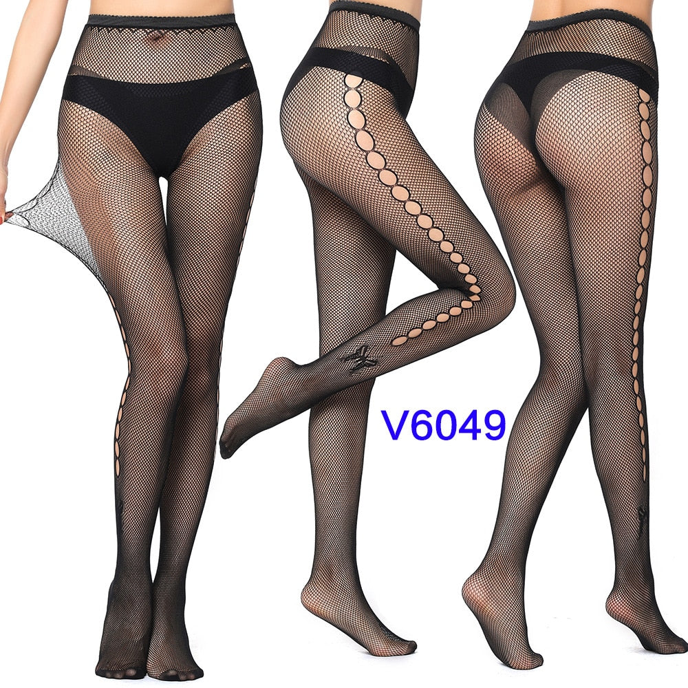 New Arrival Black Plaid Women Pantyhose Sexy Solid Large Mesh Tight Pattern For Girls Fishnet Stockings Plus Size