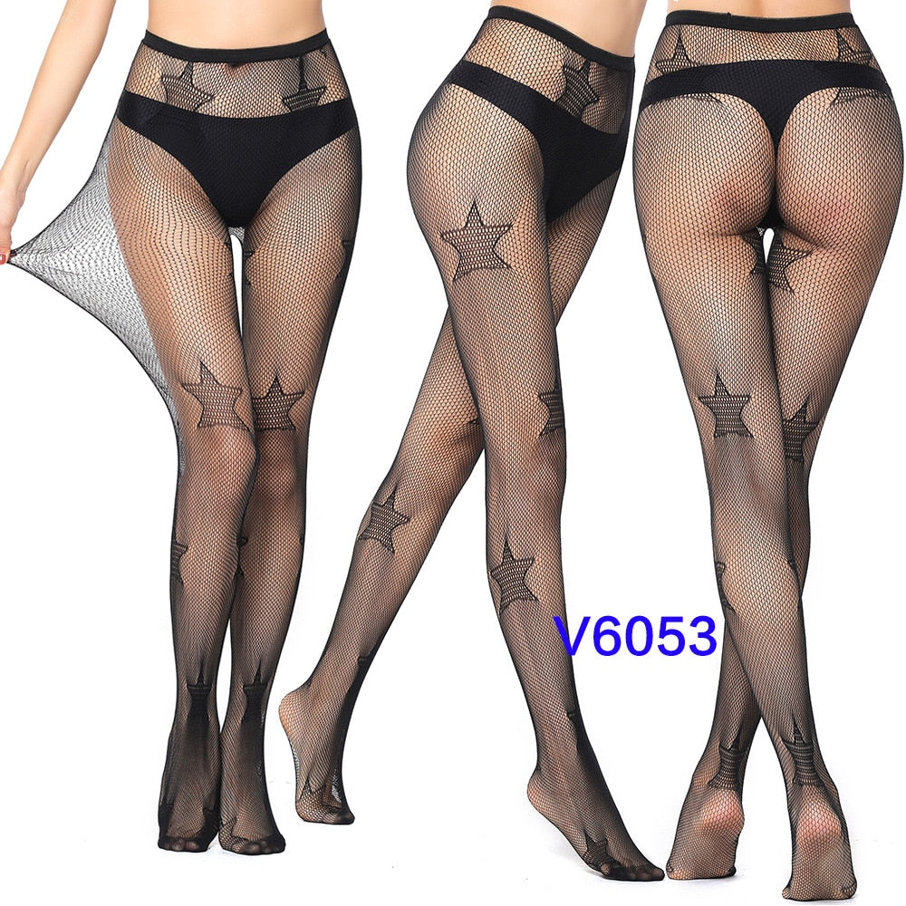 New Arrival Black Plaid Women Pantyhose Sexy Solid Large Mesh Tight Pattern For Girls Fishnet Stockings Plus Size