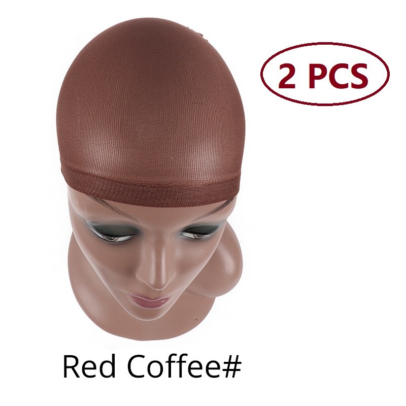 Nunify Nude Mesh Net Wig Caps With Closed End For Wigs 2Pcs/Pack Free Size Stocking Cap Red Coffee Black Begie Brown 6 Colors