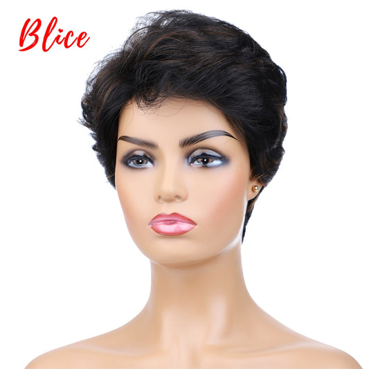 Blice Synthetic Hair Mix Color Short Natural Wave For Women Free Shipping Heat Resistant Kanekalon Wig P1B/30 Daily Wigs