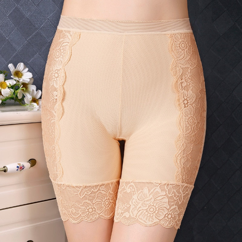 Seamless Underwear Shorts Women Soft Cotton Safety Short Pants Female Sexy Lace Black Boxers Women Plus Size Boyshort Panties