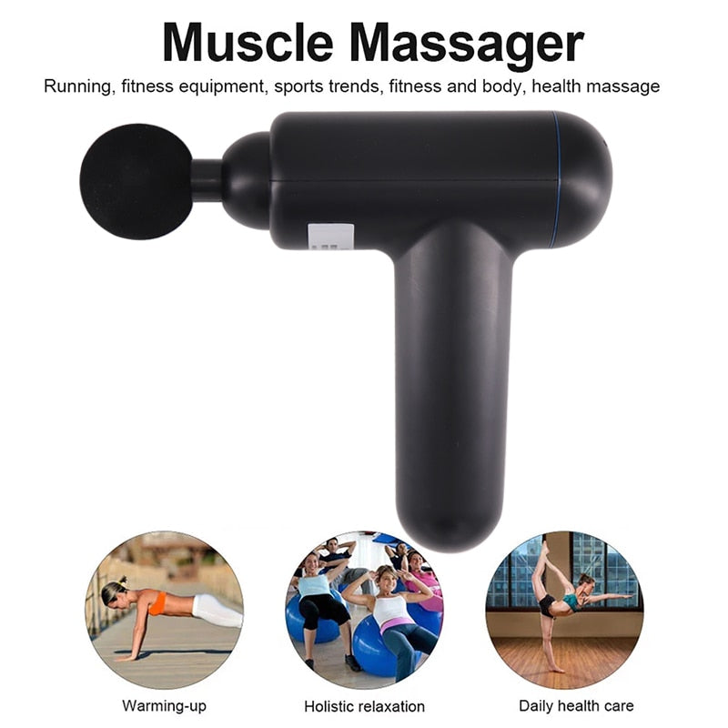 Mini Electric Fascial Massage Gun Tissue Percussion Small Fitness Equipment Deep Muscle Body Massager Gun Acid Relief Pain Relax