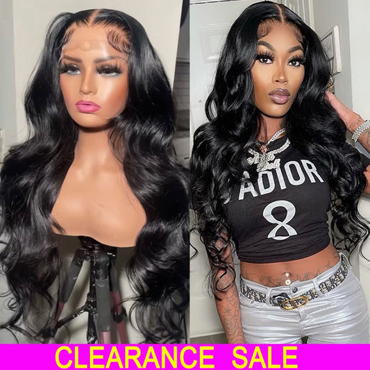 13X6 HD Transparent Lace Front Human Hair Wigs For Women Brazilian Body Wave 13x4 Lace Frontal Wigs Pre Plucked 4x4 Closure Wigs
