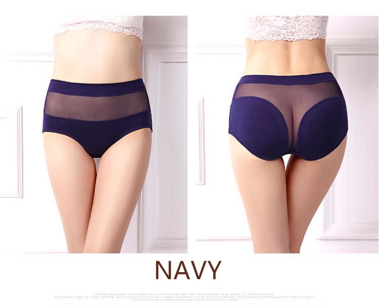 New style push up ladies cotton high waist hip-lift sexy panties high-elasticity plus size mesh lace triangular underwear women