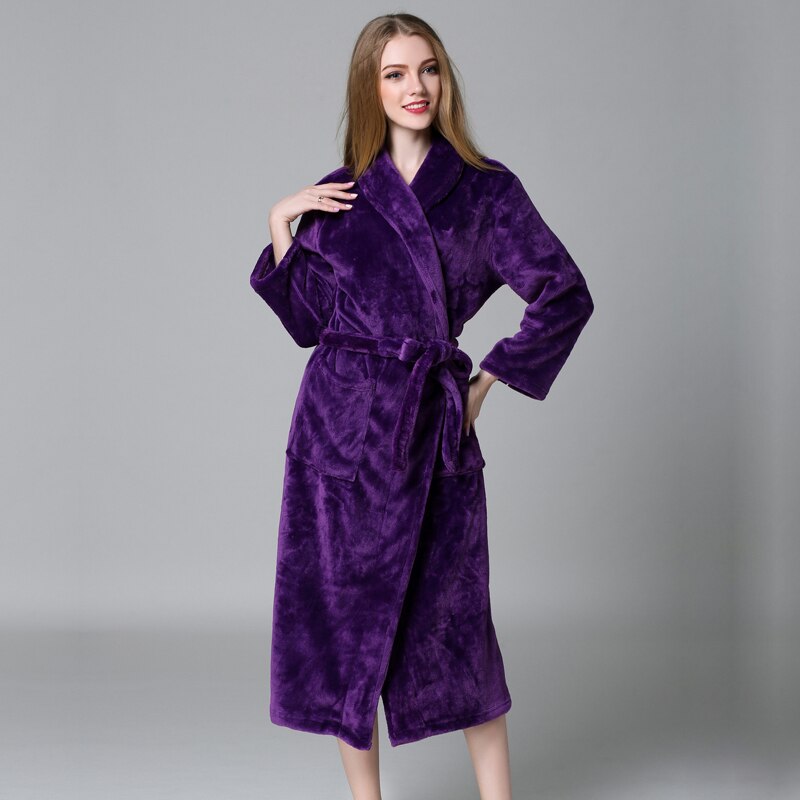 Plus size winter couples bathrobes women quality thicken robes coral velvet kimono robes women long-sleeved dressing gown