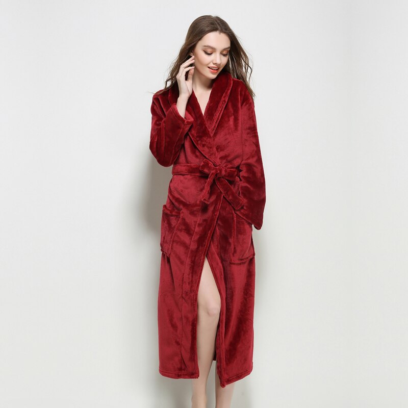 Plus size winter couples bathrobes women quality thicken robes coral velvet kimono robes women long-sleeved dressing gown