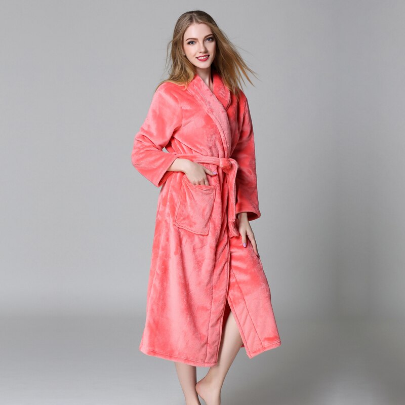 Plus size winter couples bathrobes women quality thicken robes coral velvet kimono robes women long-sleeved dressing gown