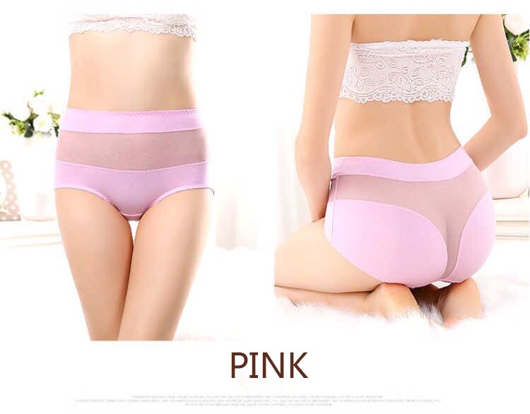 New style push up ladies cotton high waist hip-lift sexy panties high-elasticity plus size mesh lace triangular underwear women