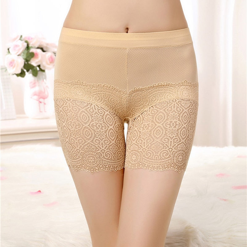 Seamless Underwear Shorts Women Soft Cotton Safety Short Pants Female Sexy Lace Black Boxers Women Plus Size Boyshort Panties