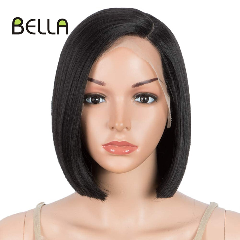 Bella Bob Wig Lace Wig Synthetic Short Bob 10 Inch Blonde 613 Ombre Red Heat Resistant Short Hair Cosplay Wigs For Black Women