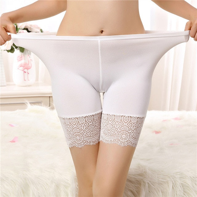 Seamless Underwear Shorts Women Soft Cotton Safety Short Pants Female Sexy Lace Black Boxers Women Plus Size Boyshort Panties