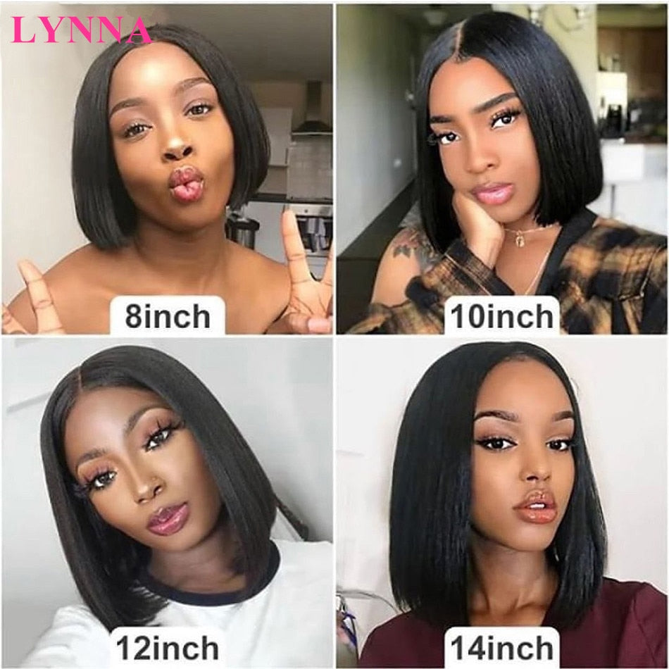 13x4 Short Bob Wigs Lace Closure Wig Straight Human Hair Wigs For Black Women 150% Brazilian Hair Perruque Cheveux Humain