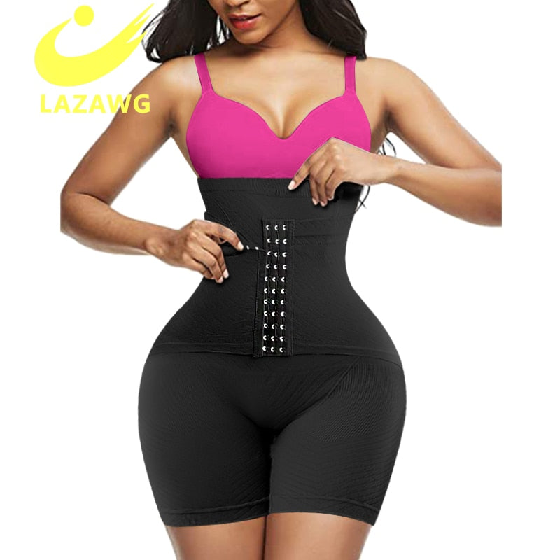 LAZAWG Butt Lifter Body Shaper Panties Firm Belly Tummy Control Shapewear Thigh Slimmer Girdle Shorts with Hook Waist Trainer