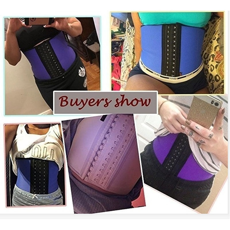 Latex Waist Trainer Corset 9 Steel Bone Shapewear Body Shaper Slimming Belt Waist Shaper Girdle Workout Tummy Control Women Plus