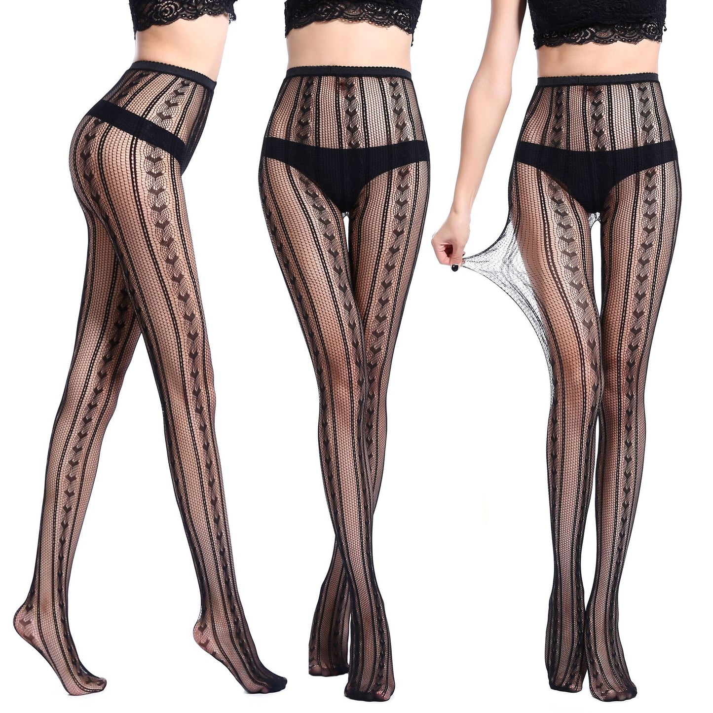 New Arrival Black Plaid Women Pantyhose Sexy Solid Large Mesh Tight Pattern For Girls Fishnet Stockings Plus Size