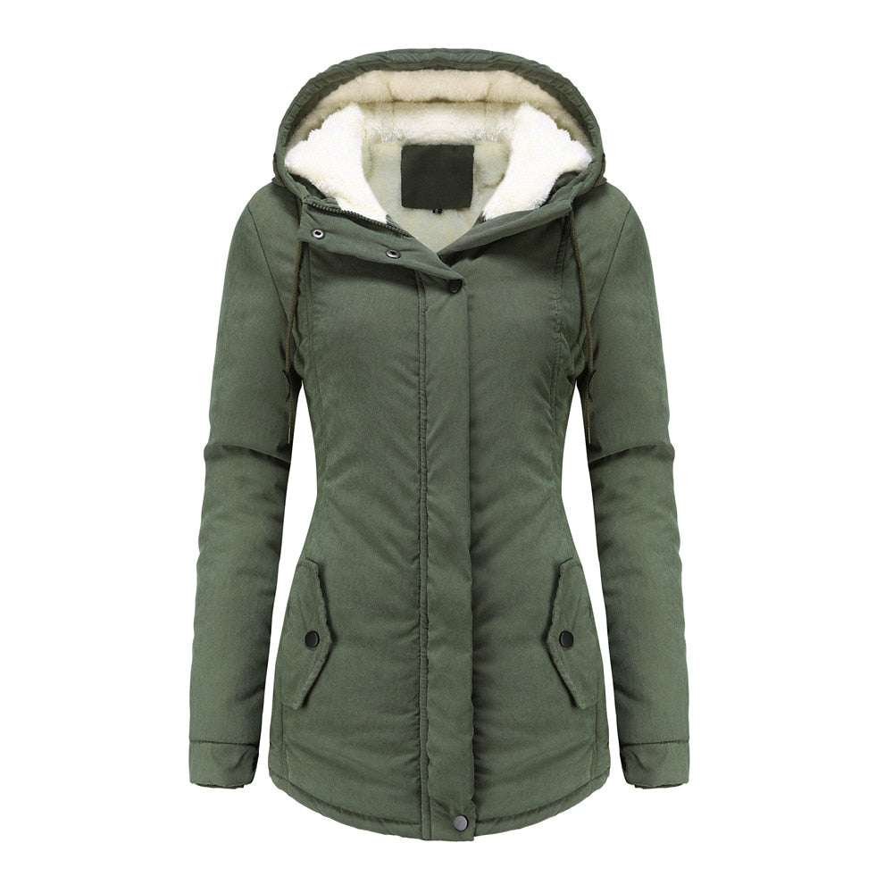 Long Down Coat Women Women's Hoodie Parka Coat Down Jacket Winter