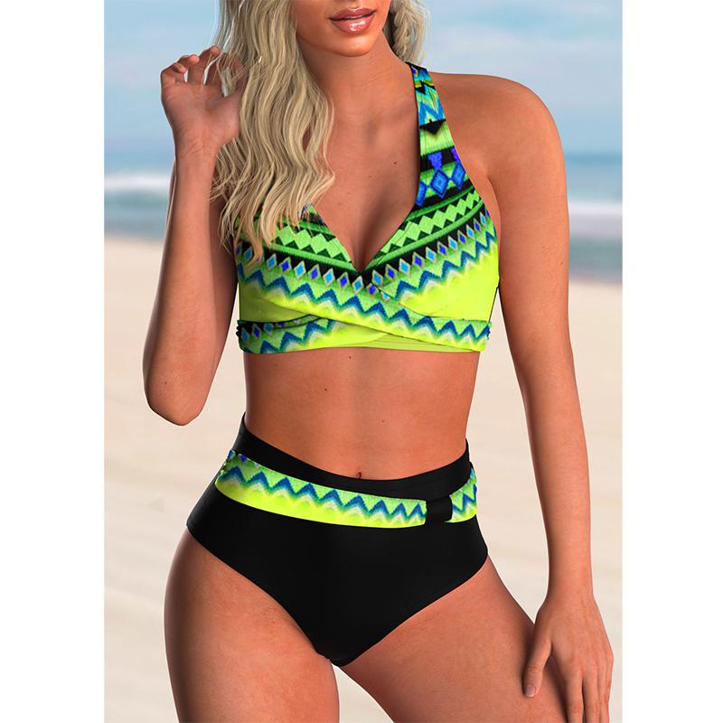 2022 New High Waist Bikini Sexy Swimsuit Women Push Up Bathing Suit Bikini Set Plus Size Swimwear Women Beach Swimming Suit