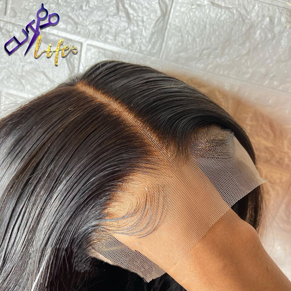 Short Straight Wigs Remy Natural Hair Wigs 13X4 Lace Frontal Wigs Human Hair Wigs Pre Plucked Brazilian 4X4 Lace Closure Wig